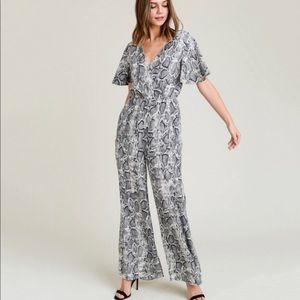 Vici Snakeskin Pocketed Jumpsuit